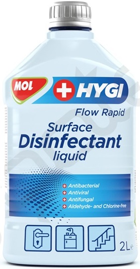 MOL Hygi Flow Rapid Alkoholos Fel�let Tiszt�t� Folyad�k 2000 ml