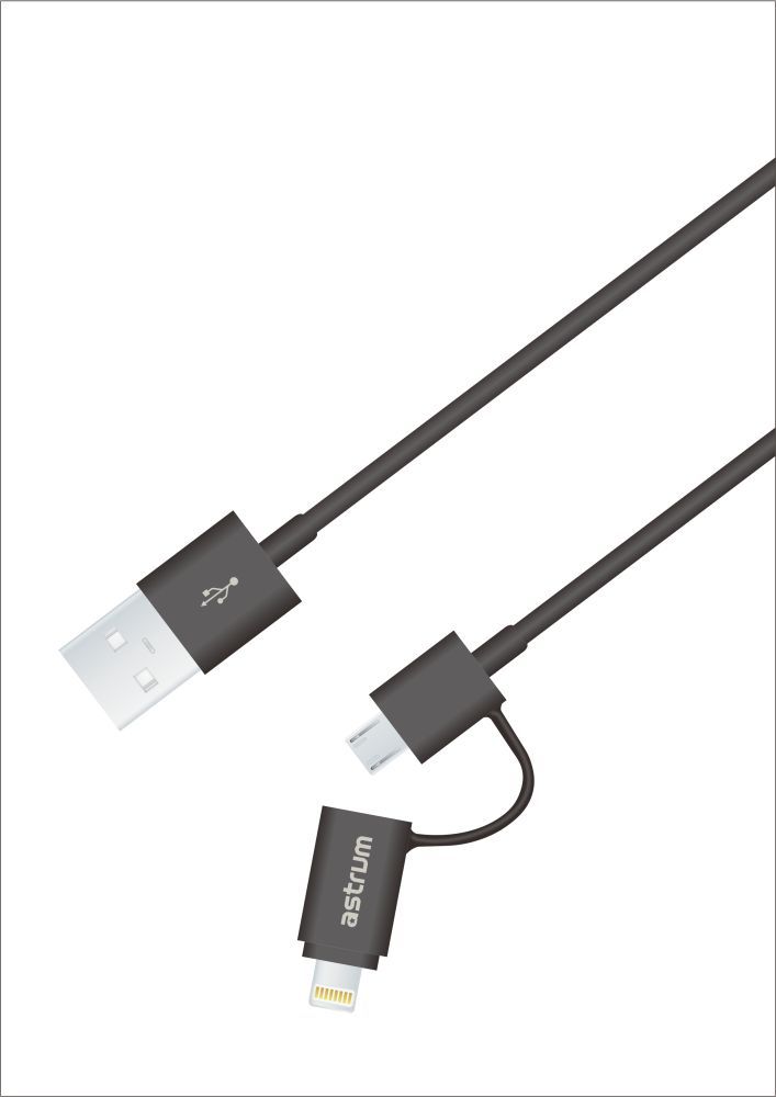 Astrum Lightning 1,2M adatk�bel micro usb �talak�t�val CB-U2CAL