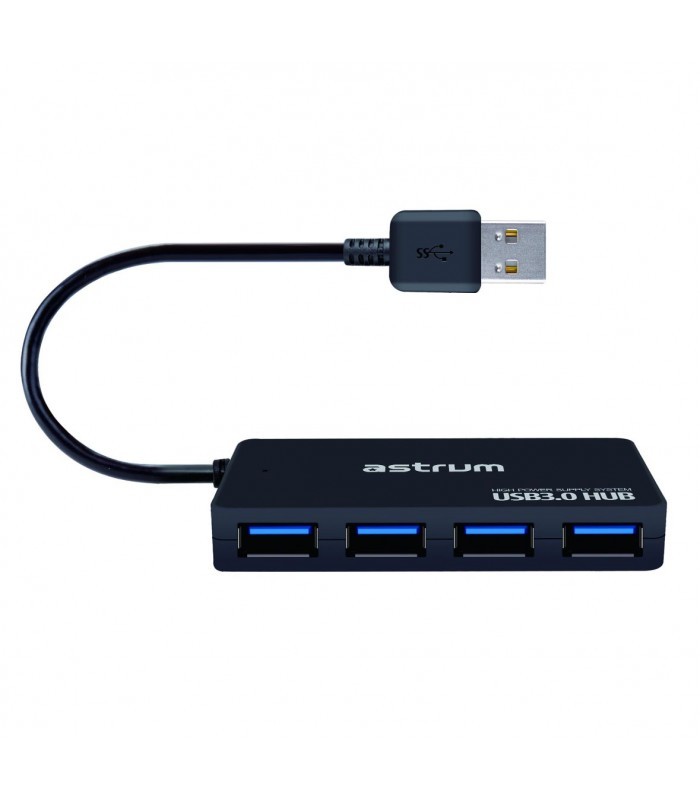 Astrum UH340 Multiport USB3.0 HUB 4X USB Port (Fekete)