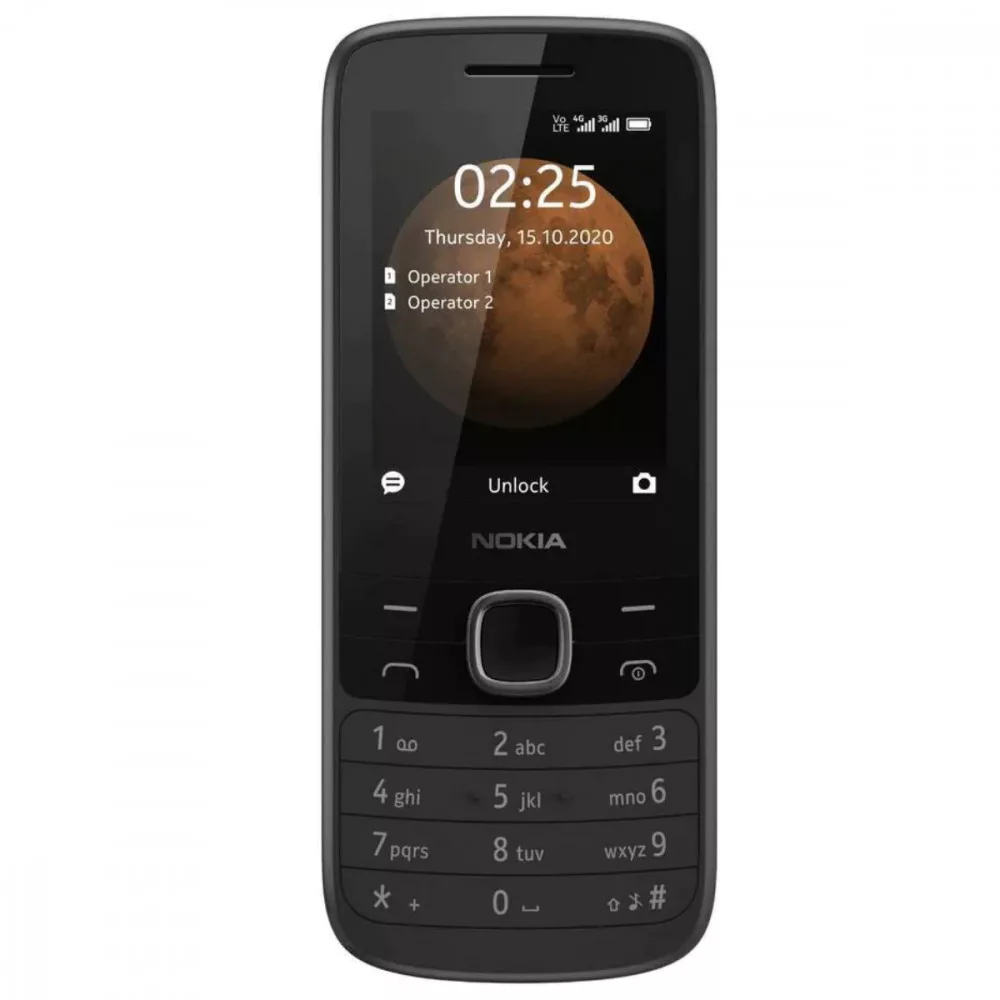Nokia 225 4G Mobiltelefon, Krtyafggetlen, Dual Sim, Fekete