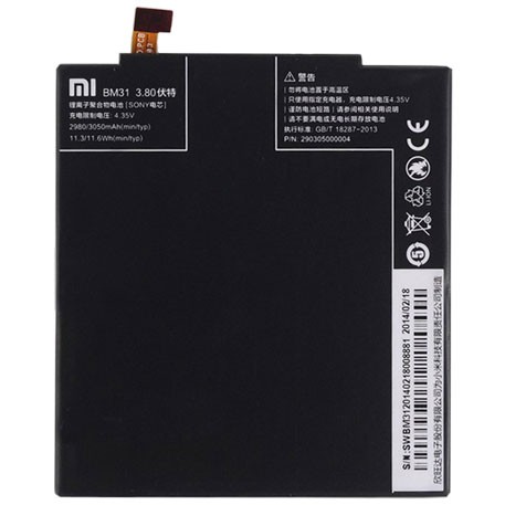Xiaomi BM31 Gy�ri Akkumul�tor Li-Ion 3050mAh (Xiaomi Mi 3)