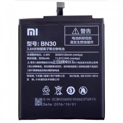Xiaomi BN30 Gy�ri Akkumul�tor Li-Ion 3120mAh (Redmi 4A /4A Pro)