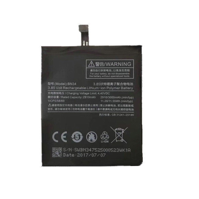 Xiaomi BN34 Gy�ri Akkumul�tor 2910mAh (Redmi 5A)