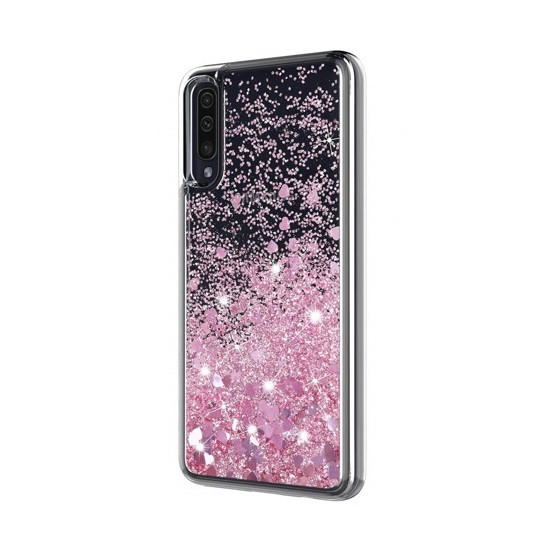 Liquid Glitter - Huawei Y7 (2019) Pink Szilikon Tok