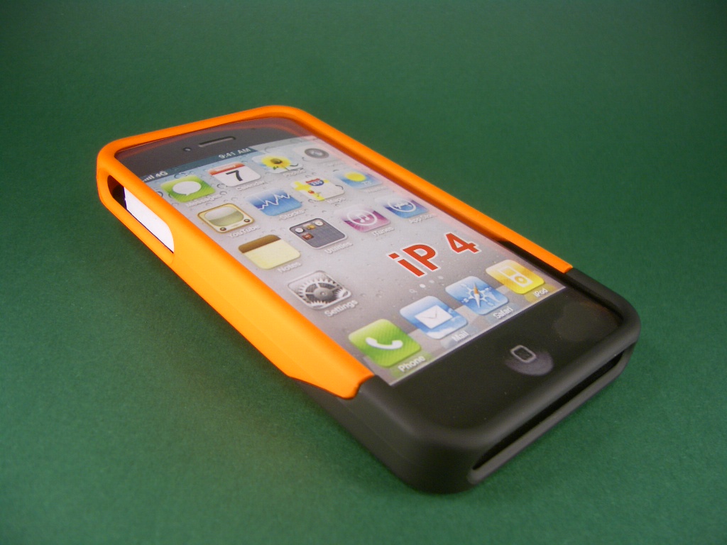 Apple Iphone 4G fekete-narancs tok