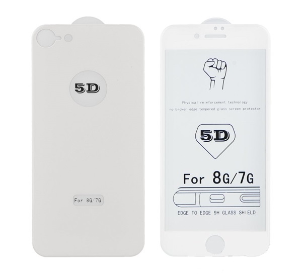 Apple iPhone 8 El�lapi + H�tlapi 5D Full Glue �vegf�lia (Feh�r)