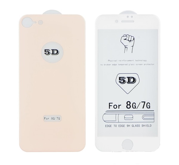 Apple iPhone 8 El�+H�tlapi 5D Full Glue �vegf�lia (Roz�arany)